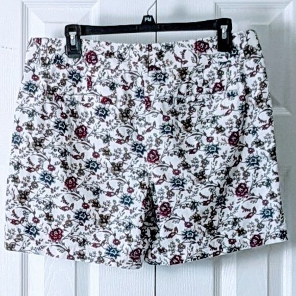 LOFT Women's Linen Blend Shorts Size 6 White Floral Print NWOT - Picture 3 of 7